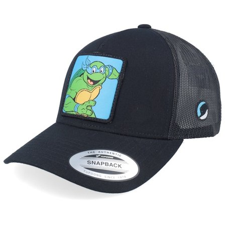 TMNT - Sort trucker Kasket - Leonardo Box Black A-Frame Trucker @ Hatstore