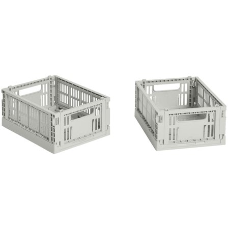 HAY Colour Crate Mini Opbevaringskasse, grå, 2 stk. | KitchenOne