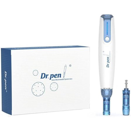 Trådløs Microneedling Penn Derma Penn med 2 stk 12 Pins Profesjonell Mikromaskin for Hudpleie med Eske EM4701-AU