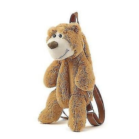 Rygsæk Kvinde Ny Plys Bamse Casual Taske Personlighed Tegneserie Bjørn B2305(hund-bjørn lang-rem)