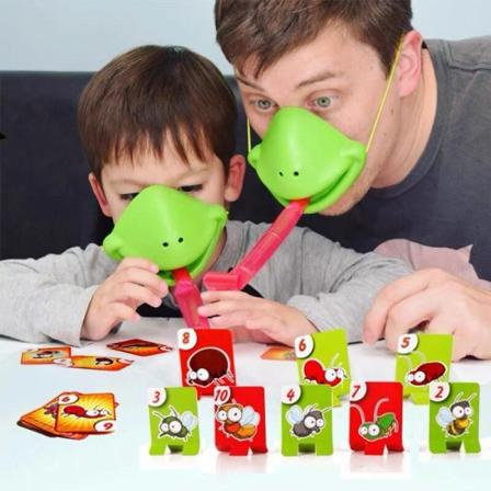 Kameleon øgle maske logring tunge slikke kort brett spill for barn familie fest leker
