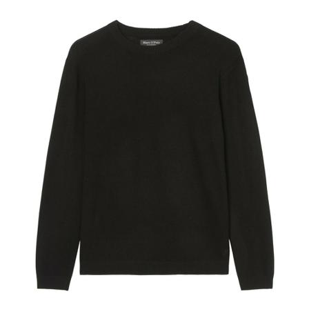Marc O'Polo Lambswool round neck jumper, regular fit Sort, Herre Strik