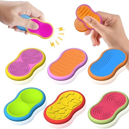 Magnetiske Sensoriske Sten Slidere Pakke med 6 - Fidget Legetøj til Angst, Autisme & ADHD, Stresslindrende Værktøjer med Flere Legeformer