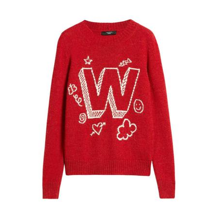 Weekend, Round-neck Knitwear Rood, Dames, Maat:L