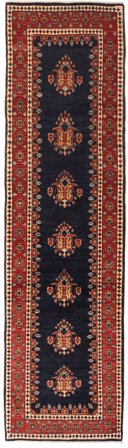 Gabbeh Kashkooli Rug Hand Knotted 83X300 Runner Black/Dark Red Persia
