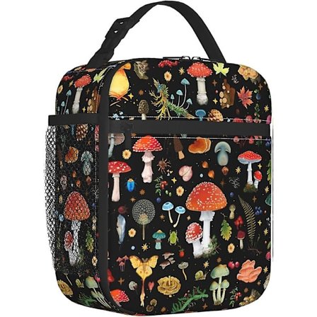 Bærbar Lunsjpose Tote Bag Sopp Trykk Lunsjpose Isolerte Kjølte Varme Tote Bag