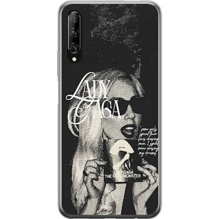 Yhteensopiva Puhelinkuori Huawei P smart Pro 2019 Lady Gaga mustavalkoinen retrojuliste aurinkolaseilla ja pop-taide-estetiikalla