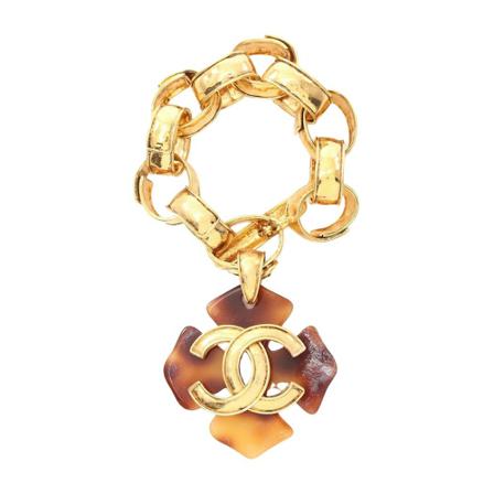 Chanel Vintage Pre-owned Bracelet brun, Dam Vintage Smycken, Dam, Storlek: ONE SIZE