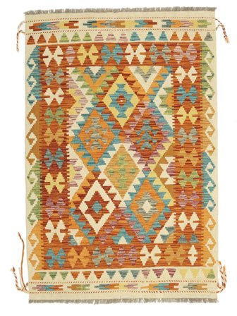 Petit Kilim Afghan Old Style Tapis 99X147 Laine
