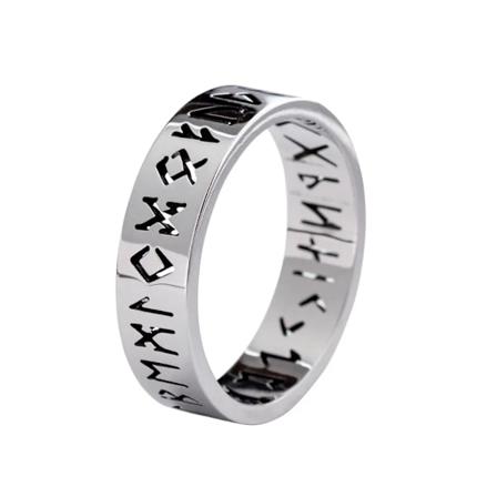Vintage 6Mm Ut Odin Norsk Viking Amulet Rune Ringe Til Mænd Ord Ring Bryllup Smykker Valentinsdag Gaver Helbreder Alle Silver 8