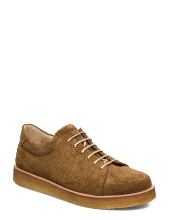 Shoes - Flat - With Lace Sko Med Snøring Lave Brun ANGULUS*Betinget Tilbud