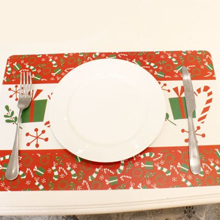 12 st Vattentäta Bordstabletter Glasunderlägg Matbord Mattor Juldekoration för Kök Restaurang