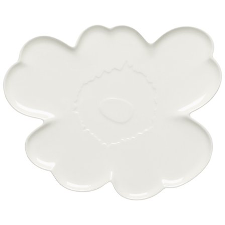 Marimekko Unikko Shape lautanen/tarjoiluvati 32 cm, valkoinen