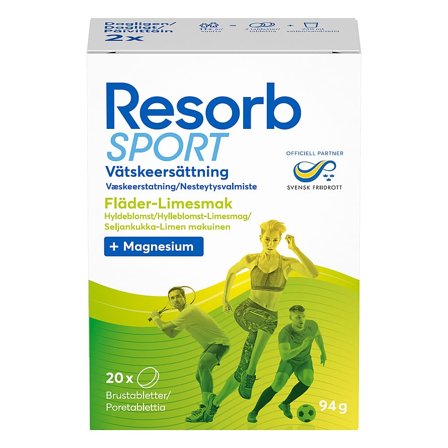 Resorb Sport Hyldeblomst-Lime, Sport & Velvære, Protein & Energi, Elektrolytter