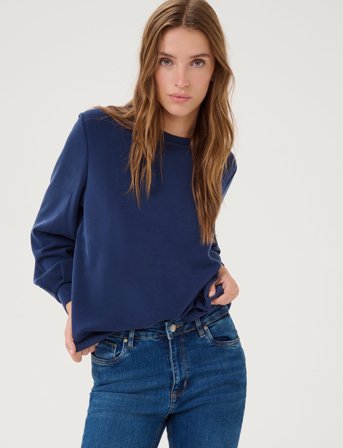 My Essential Wardrobe 23 The Sweat Blouse - Navy - L