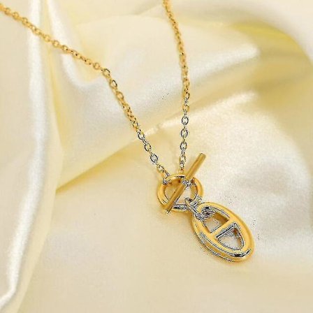 Halsband i rostfritt stål med 18K dubbel D-bokstav för kvinnor, koreanska modesmycken, fest, ovanlig sexig nyckelbenskedja, dropship