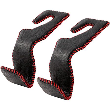 Auton niskatuen koukku, nahkainen takapenkin ajoneuvo, ripustin käsilaukulle, ruokakassille ja muulle, musta ja punainen