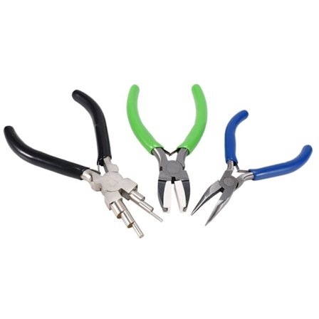 3-delad tångset med 6-i-1-tång, nylonnässtång, böjd nässtång, servoverktyg
