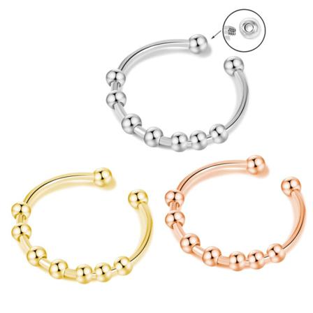 Justerbara Antistressringar Med Roterbara Pärlor 3-pack Flerfärg