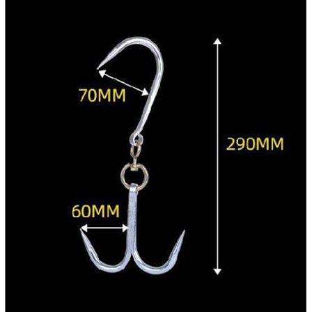 Köttkrok, multifunktionell hushållsgrillserie, kommersiell stor krok järnkrok (8 tjocka dubbla krokar (belastning 0-30 kg)),