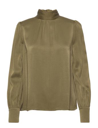 Ava Blouse Bluse Langermet Grønn MAUD