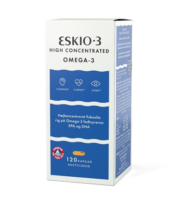 Eskio-3 High Concentrate 120 kapsler, Helse & Madvarer, Kosttilskud, Fiskeolie & Omega 3