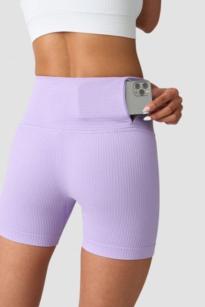 Ribbed Define Seamless Pocket Shorts Lavender