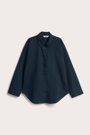Kappahl | Koszula z mieszanki lnu Ciemnoniebieski L | Ciemnoniebieski
