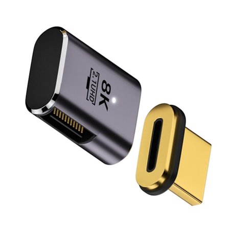 8K 60Hz & 4K 120Hz HDMI-kompatibel 2.1 HDTV-adapterhuvud Ultrahög hastighet HD-kompatibel TV-magnetisk videoanslutningsadapter för bärbar dator, 