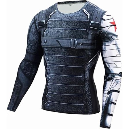 3D Superhjälte Åtsittande Snabbtorkande Elastisk Sport Cosplay T-shirt Långärmad Captain 1 Medium