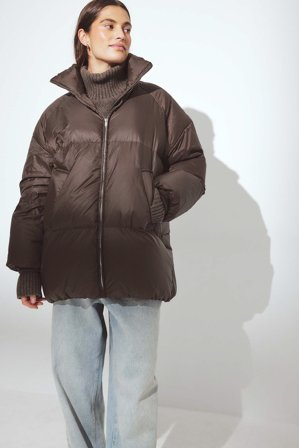 Premium Selection Gepolsterte Daunenjacke in Übergröße - Pufferjacken - Braun - EU 38