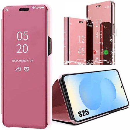 Beskyttelsesskal - BOOLING - til Samsung Galaxy S25 - Stødabsorberende - Clear View - Rosa