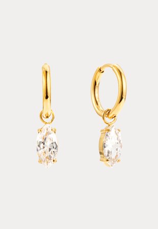 BY JOLIMA - Teardrop Huggie - Gold - Accessoarer - - Bubbleroom