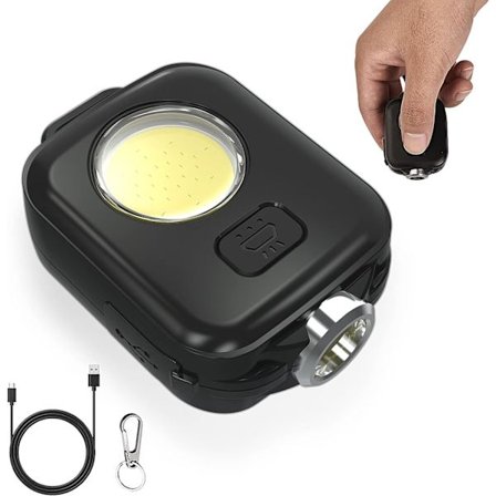 Laddningsbar Mini LED-Nyckelring Ficklampa, 600 LM Liten Nyckelring, ZQKLA