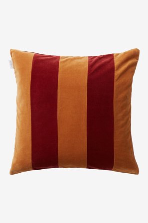 Jotex - Stripe Putetrekk 50x50 Cm Brun/rød - RUTH - Kjøp Pynteputer & trekk hos Jotex