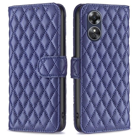 Matt Oppo A17 fodral med rombmönster - Blå