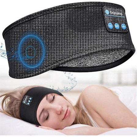Bluetooth Hodetelefoner Hodebånd, myke støydempende sovende trådløse musikk Sport Hodebånd med ultratynne stereohøyttalere, lang spilletid 