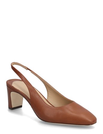 Lauren Ralph Lauren Klaire Leather Slingback Pump - Brown - 37