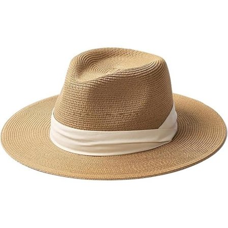 Unisex Panama Hat med Bred Skygge Solhat til Mænd og Kvinder Justerbar Stråhat