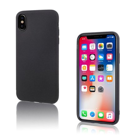 iPhone X mat, ultratyndt, blødt TPU etui - Sort