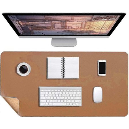 PU Læder & ECO Kork Skrivebordsunderlag Multifunktionel Skrivebordsorganisator Måtte, Kontor Skrivebordsmåtte (FMY)