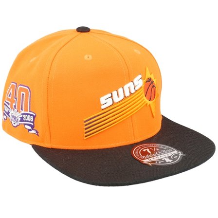 Mitchell & Ness - NBA Orange fitted Cap - Phoenix Suns Team Side 1 Orange/Black Fitted @ Hatstore