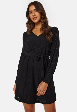 VILA Paulina V-Neck Short Dress Black Klær