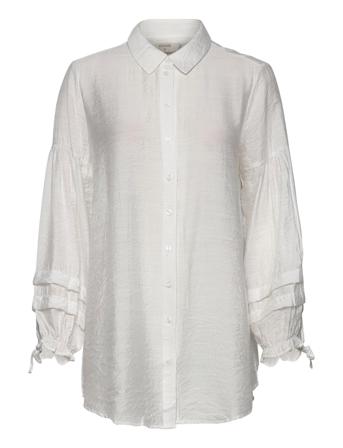 Aviecr Shirt Langærmet Skjorte Hvid Cream
