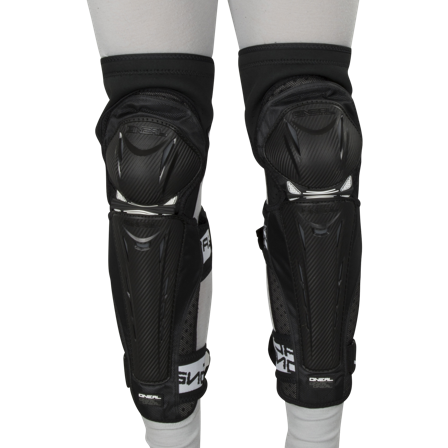 Ginocchiere O'Neal Park FR Carbon Look Nero-Bianco S