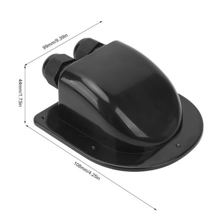 Kabelgjennomføringsboks IP68 Vanntett værbestandig Doble kabelgjennomføringshus for RV Takbåt Yacht Svart