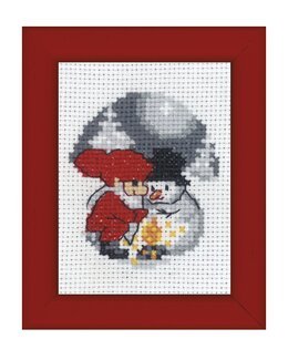 Broderikit Billede Nisse & snemand - Permin