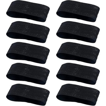 10 stk. Sorte Armbånd Fodbold, Elastiske Sorte Armbånd Sørgebånd, Løkkelukning Sports Træningsarmbånd, Sorte Armbånd