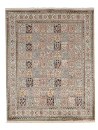 244X315 Tappeto Kashmir Puri Di Seta Orientale Marrone/Arancione (Seta, India) Carpetvista