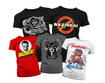 Dam T-shirt blandade motiv S